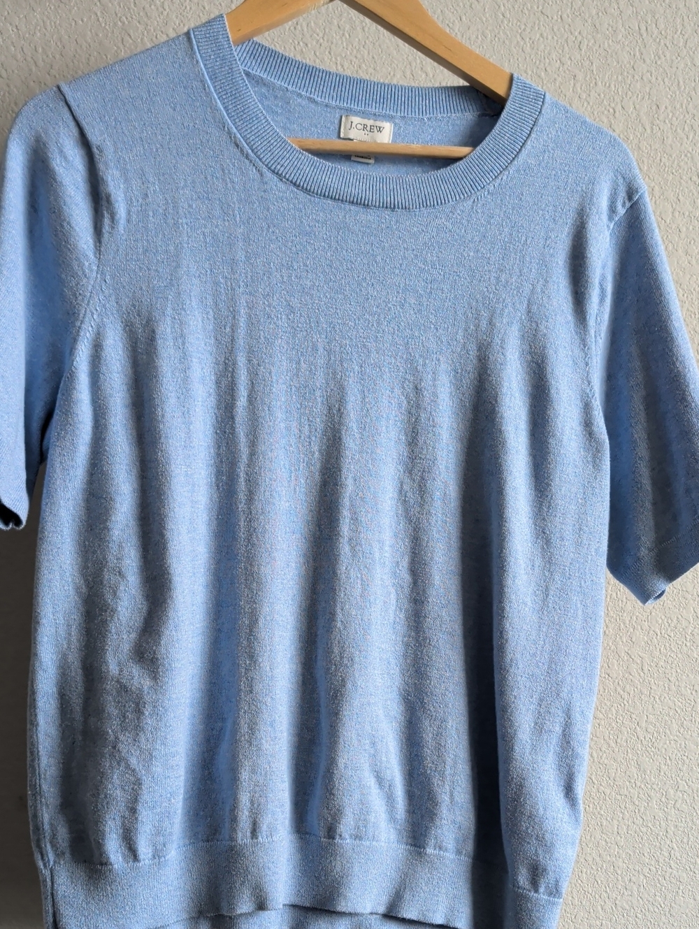 J. Crew Men's Sky Blue Short Sleeve Crew Sweater